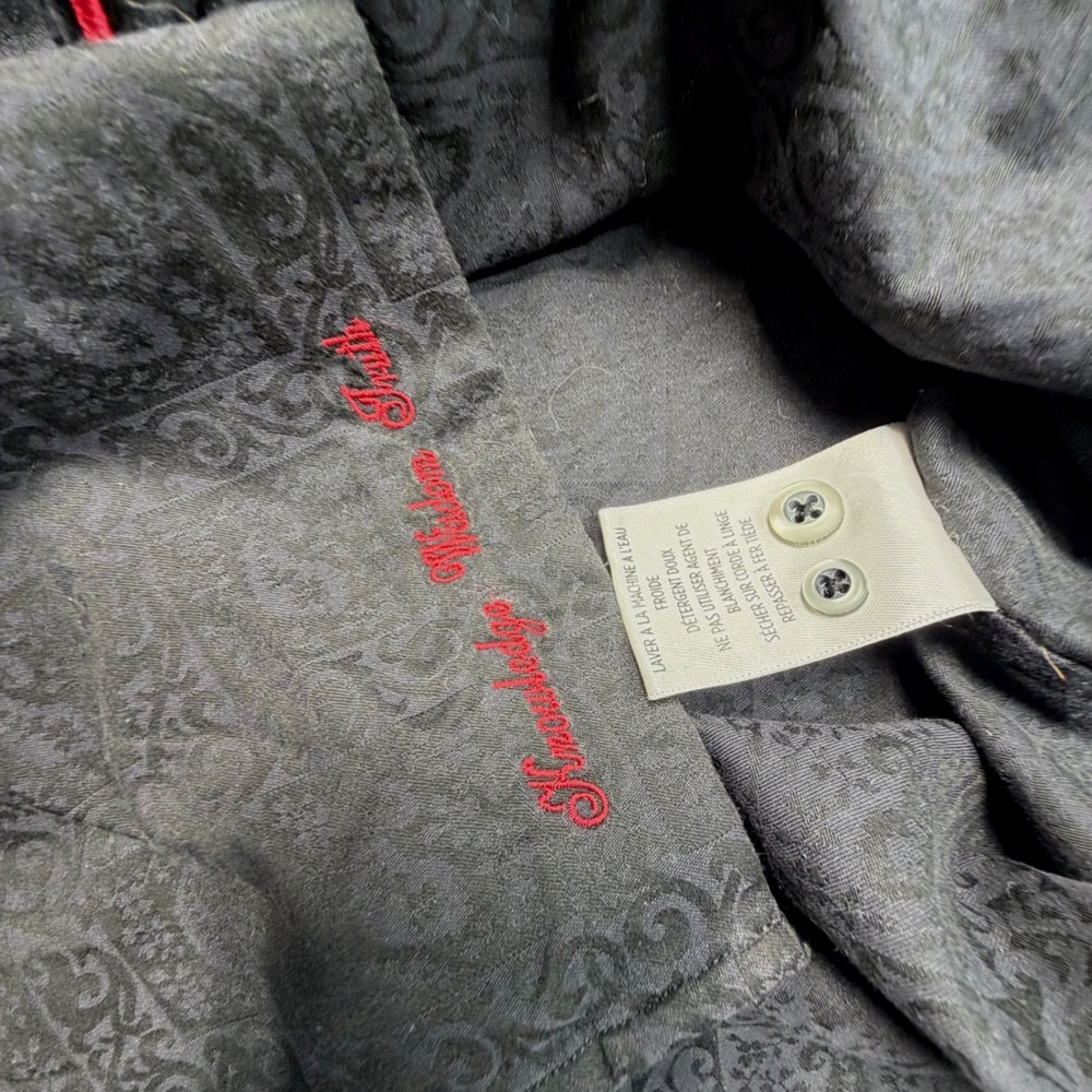 Robert Graham Button Up Shirt Mens L Black Paisley Flip Cuff - Picture 5 of 9